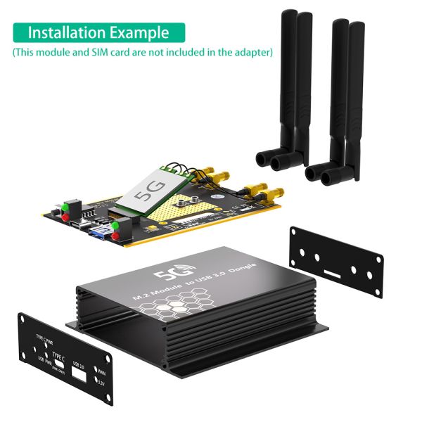 NGFF(M.2) To USB 3.0 Adapter With Dual SIM Card Slot For 3G 4G 5G Module