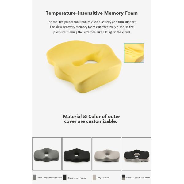 Coccyx Orthopedic Gel Cushion , Elderly Wooden Sofa Lumbar Support Cushion Foldable