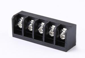 Quality Electrical Black Barrier Terminal Blocks With Removable Clear Plastic Insulating Cover for sale