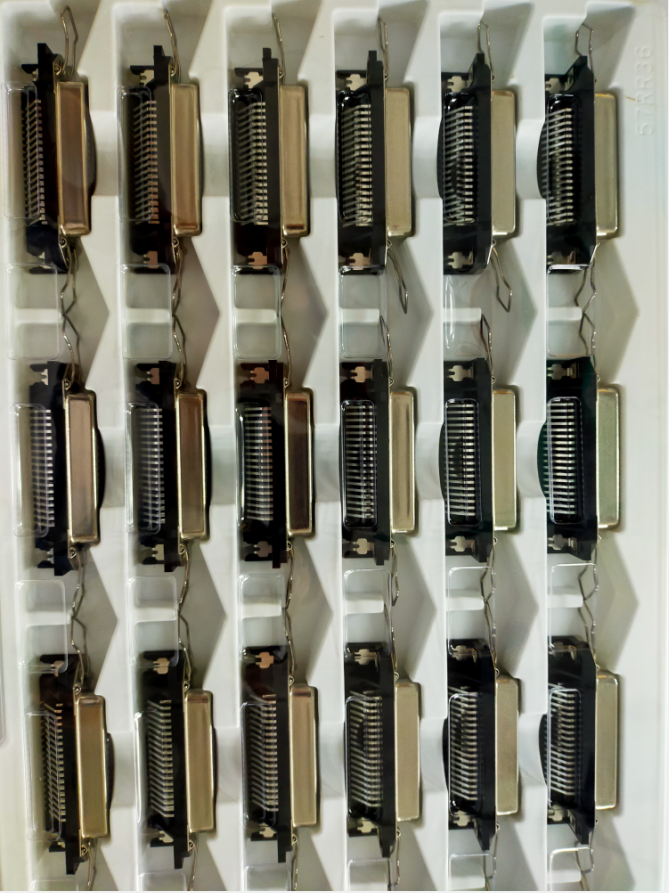 SFP+ Connector 2x8 16 Port 320 Pin Press Fit EMI Gasket