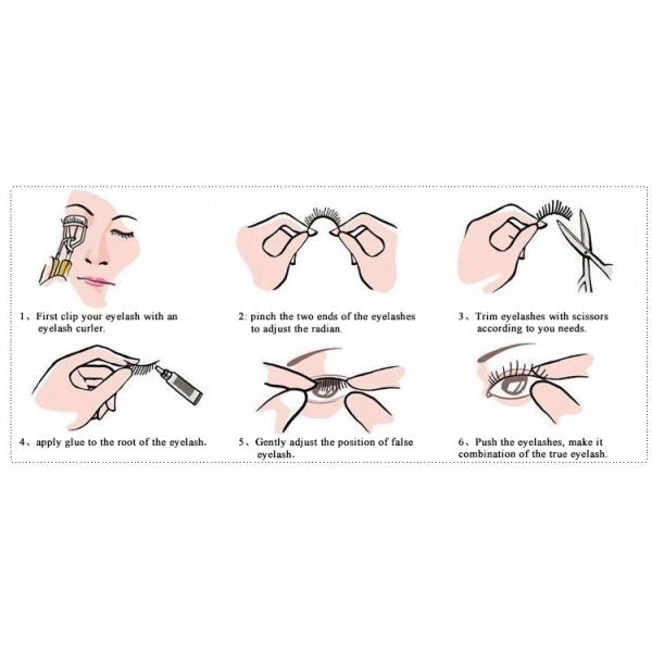 Reusable Fluffy Mink Lashes , Natural Look Vegan Cruelty Free Lashes