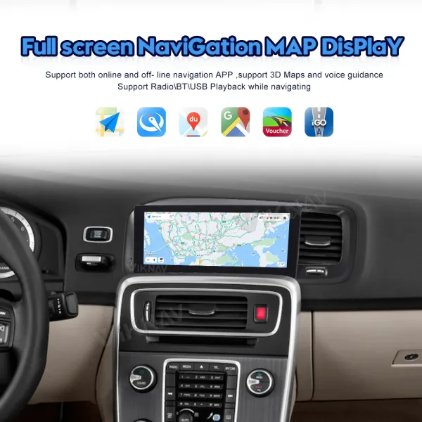 Viknav Car Radio For Volvo S60 (2011-2014) 8.8 inch Stereo Tesla Style Multimedia Player GPS Navigation DVD Head Unit