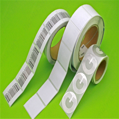 White Woven Clothing Sew EAS Hard Tag , 58KHz AM Label Roll