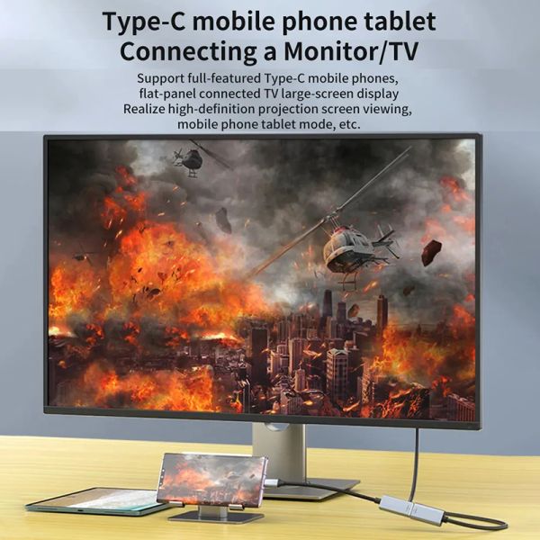 PVC Jacket Male-Female USB C Type C to Displayport Display Adapter Cable for 8K 60Hz Video Audio