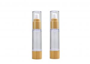 Quality Bamboo Lotion Pump Airless Cosmetic Bottles 100 ML Without Tube for sale
