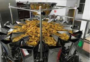 China Automatic Banana Chips SS304 2.5L Fruit Multihead Weigher on sale