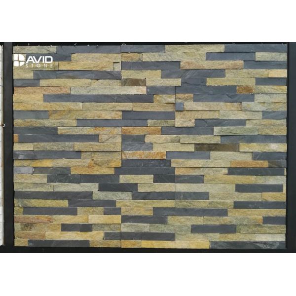 Rusty Quartzite Cultured Stone Assorted With Grey Natural Slate Cold Resistance