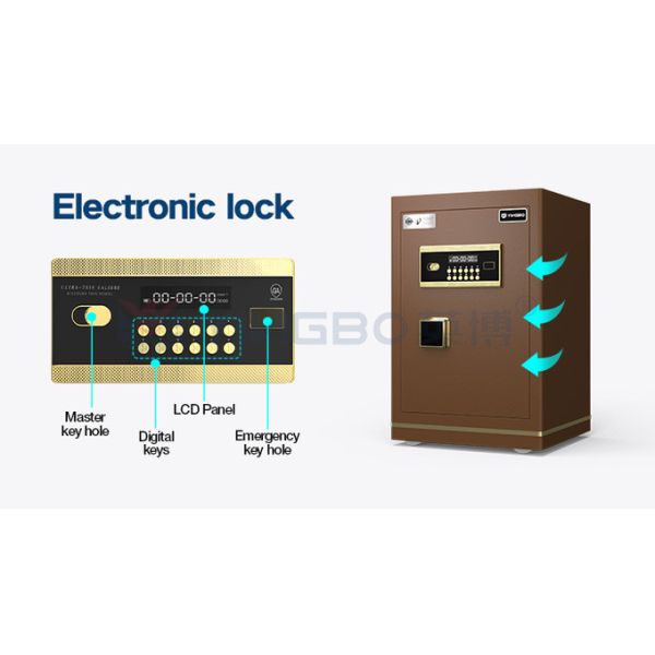 Dual Alarm Solid Steel Office Safe Box electronic lock For Security H600mm