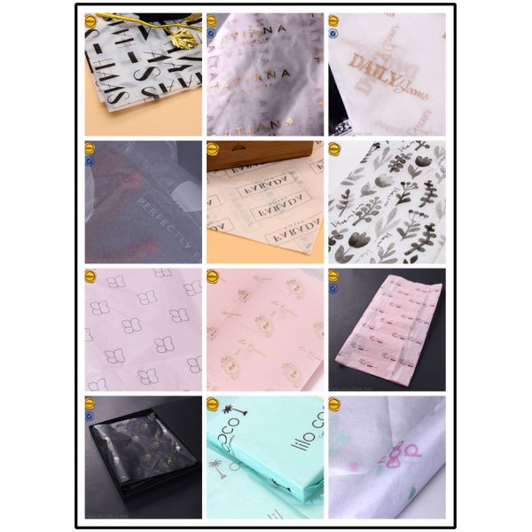 Custom Logo Printing 17gsm Tissue Paper For Cosmetic Brand E-Commerce Packaging