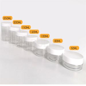 Quality 68 Teeth Empty Plastic Cosmetic Jars Wild Mouth With White Plastic Cap for sale