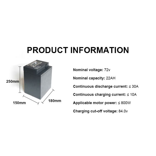 Custom Electric Vehicle Battery Lithium Ion 22ah 72v Lifepo4 Battery Pack