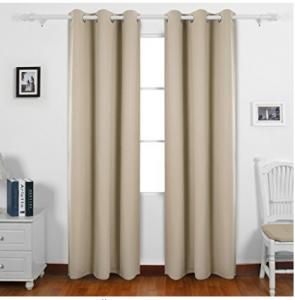 China Natural Fabric Door Window Curtains , Modern Style Long Window Curtains on sale