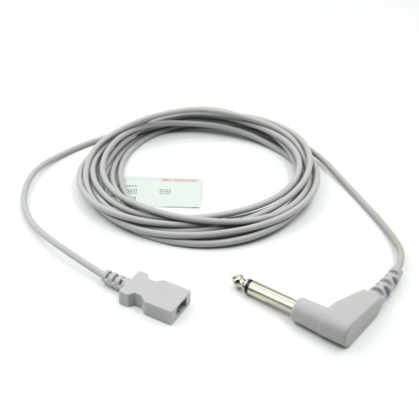 Compatible YSI 400 Rectangular Dual Pin Connector Temperature Adapter Cable for Disposable Temperature Probe