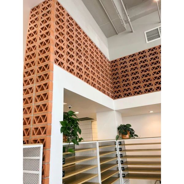 Natural Red Terracotta Hollow Breeze Blocks Hollow Ventilation Bricks for Wall Cladding Wind Brick Size Many Patterns