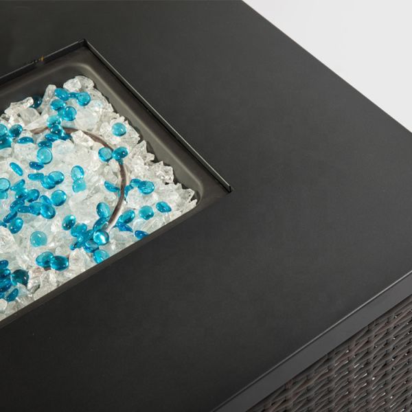 Drop Shipping Available Wicker Barbecue Propane Fire Pit Outdoor Fire Table