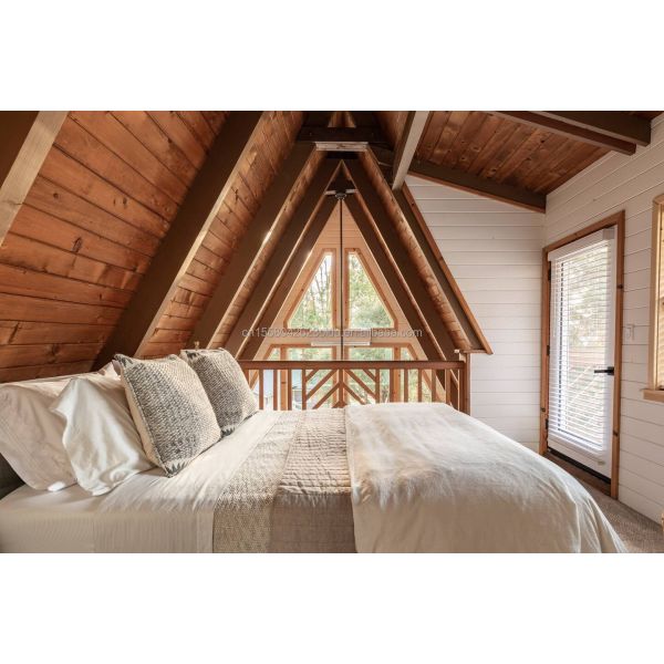 EU Triangle A-Shaped Steel Structure Frame Room Modern Tiny House Prefab Kit Luxury Triangle A-Frame House with Wooden Houses