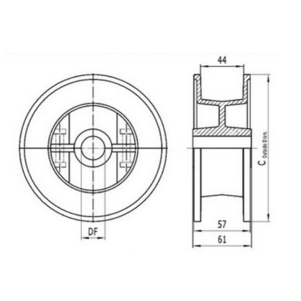 Split Idler Drums 820 Injection Moulded For Modular Belt Plastic Chains MB820 MB831