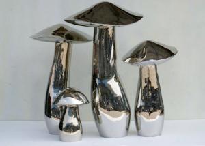 Quality Home Art Decoration Mushroom Garden Sculptures Stainless Steel Anti Corrosion for sale