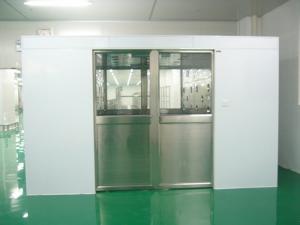 Quality Hidden Auto Cargo Tunnel Type Air Shower Clean Room With Double Leaf Sliding Doors for sale