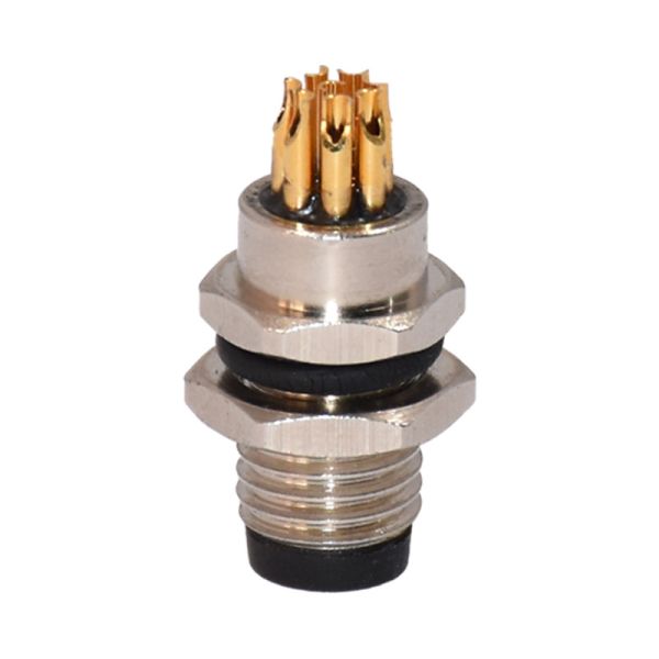 M8 Male 8pins Panel Mount Solder Waterproof IP67 Soldering Socket Mount Connector