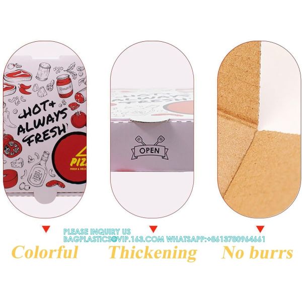 Kraft Corrugated Pizza Boxes BBQ Pattern Printing Cardboard Boxes Takeout Containers Takeaway Shipping Storage Box