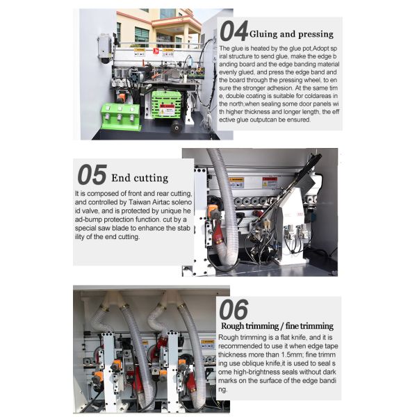 Woodworking Edge Bander with Corner Rounding 0.4-3mm Thickness 380V/220V or Customized