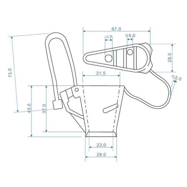 Outdoor Single Cable Drop Wire Suspension Clamp Thermoplastic handle