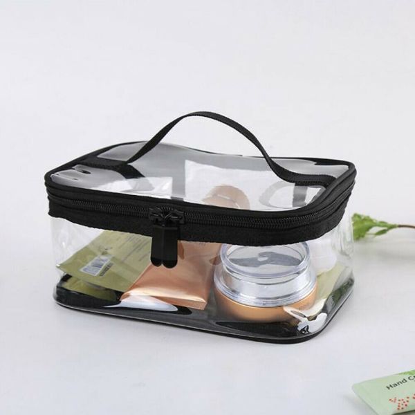 Leak Proof Transparent Toiletry Bag Travel Kit 28*36*1 Vinyl PVC For Beautician