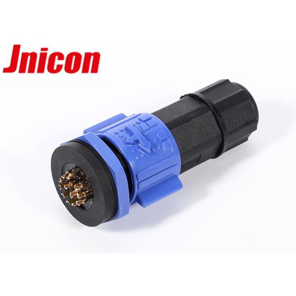 Panel Type Waterproof Data Connector IP67 5A 12 Pin Male Female Plug With Socket