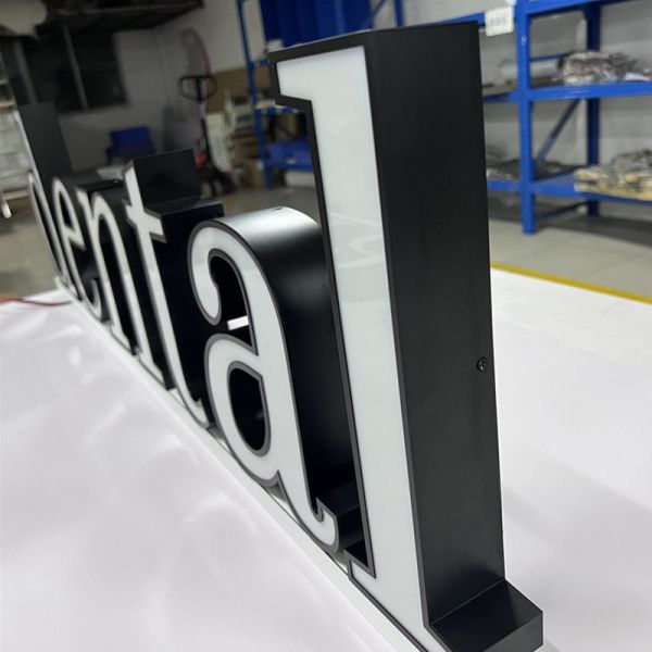 Custom Black Frame Front-Lit LED Channel Letters 3D Acrylic Sign