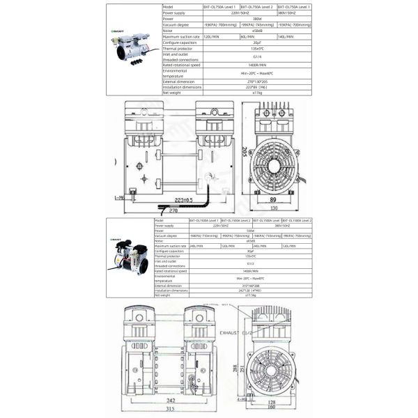 Silent Oil-free Piston Vacuum Pump For AC 110V Or 220V Environments Original Product