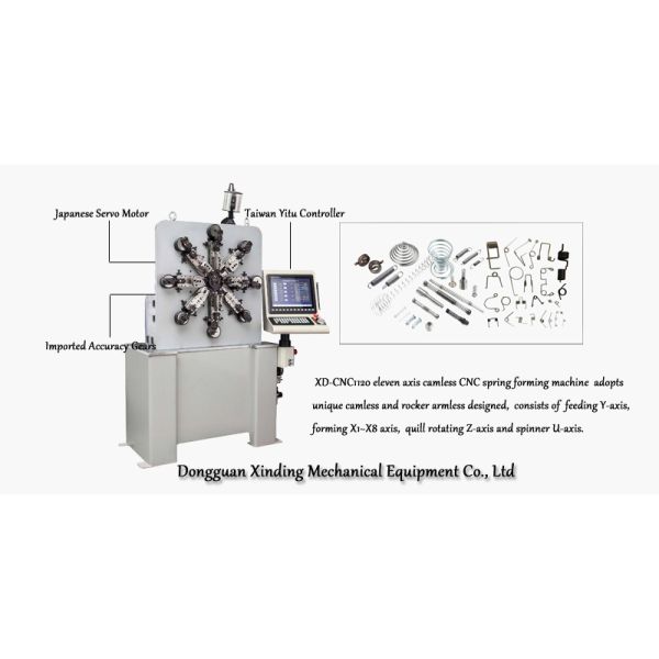 XD-1120 11-axis Camless Spring Forming Machine For Forming Wire Dia 0.2 To 2.3mm