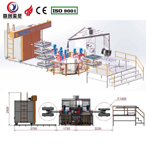 Customizable Pickleball Bi Axial Rotomoulding Machine For Specific Production