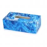 hotel resin products blue & white rectangular flat resin tray for 5-star hotel