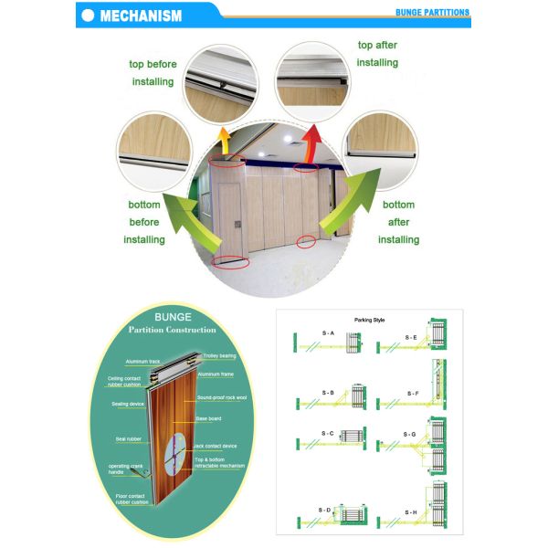 Collapsible Removable Office Partition Wall Interior Design Customized Color
