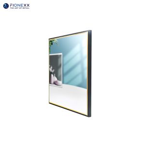 22inch Square LCD Display with Mirror Glass Black Gold Frame Digital Signage