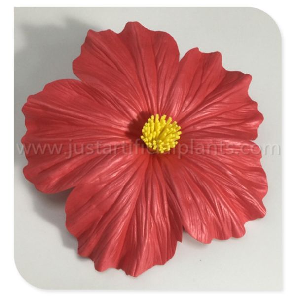 Elegant Artificial Hibiscus Rosa - Sinersis 4 Inch Red Flower Eco Friendly