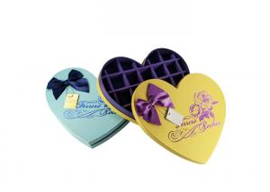 Quality Yellow Chocolate Presentation Boxes Heart Shaped Chocolate Box Funny Sweet Style for sale