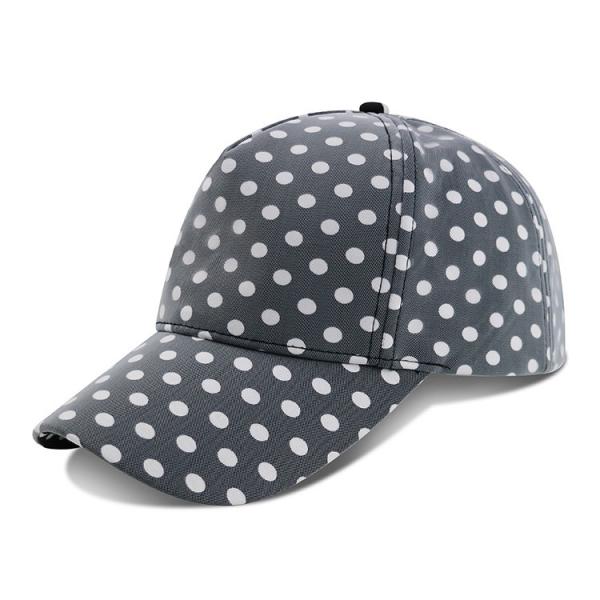 Buy Curved Brim Baseball Cap / Youth Fitted Baseball Hats With Plain Black White Dot Printed at wholesale prices
