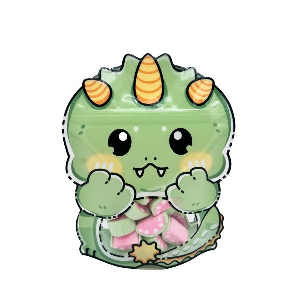 Custom Design Animal Shape Stand Up Pouches with Zipper Clear Window for Kid Snack, Dry Food, Candy, Cookies Packaging