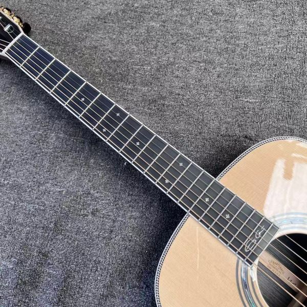 AAAAA solid spruce top OM body SOLID ROSEWOOD back side acoustic guitar bone nut