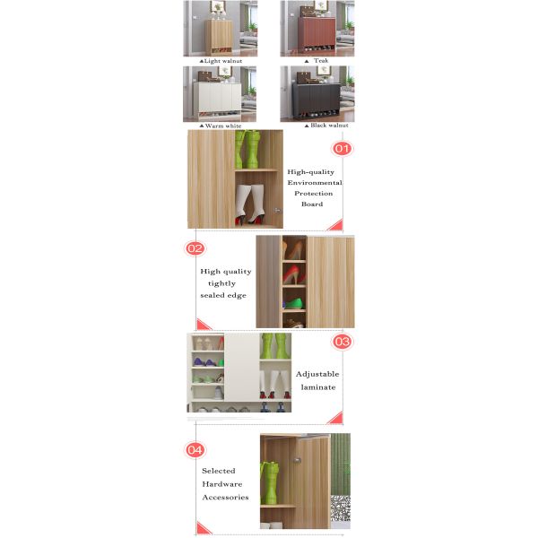 Classic Industrial Melamine Coated Particle Board Shoe Rack For High End Hotel