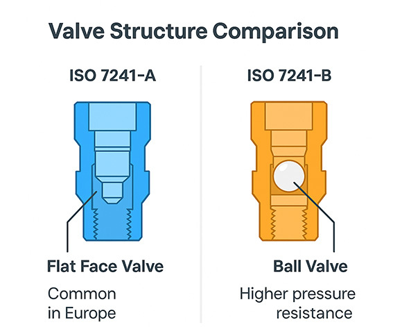 Carbon Steel Iso-7241 Hydraulic Quick Couplers Smooth Operation