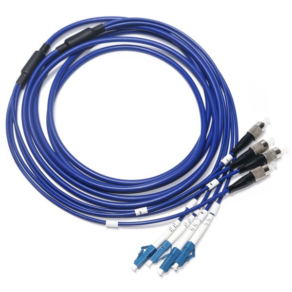 Fiber Optic Patch Cord Muti-Core Mode OM4/OM5 4/4 SC LC For Survailiance WLAN LAN
