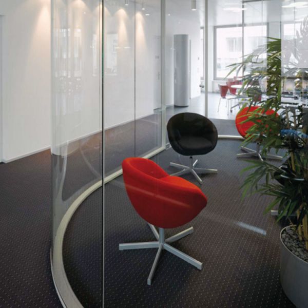 Curved Office Partition Walls Portable White Color Customized Size