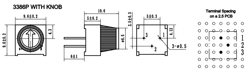 10% Trimmer Potentiometer 104 Trimpot 3386 Series Customized