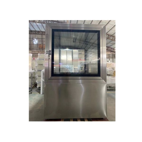 Customized Stainless Steel Static Pass Box With SS Roller Line For Goods Transfer