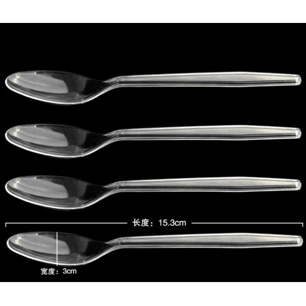 6.6'' disposable plastic PP knives forks and spoons set in clear lucite color