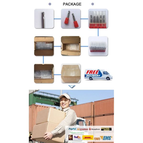 Tungsten Steel 2 Flute Drillbits Cutting Tools With Coating For CNC Processing