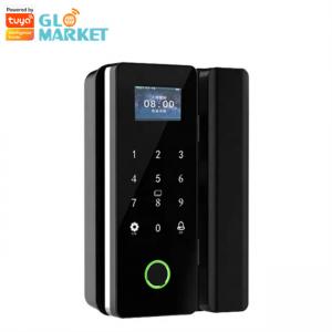 Quality Wifi Tuya Glass Door Lock Smart IC Card Fingerprint Password Unlock With Doorbell for sale